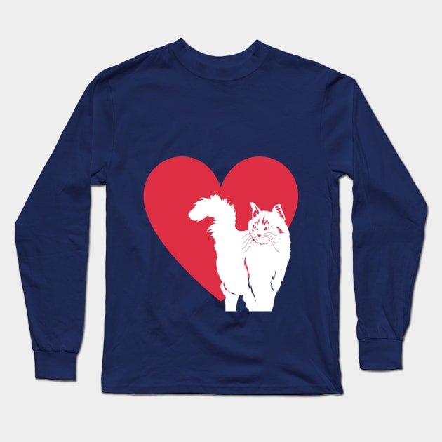 Loving Cat Long Sleeve T-Shirt by Courtney's Creations